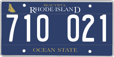 RI license plate 710021