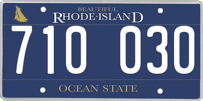RI license plate 710030
