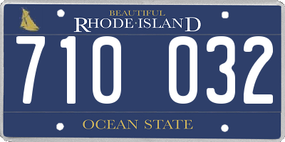 RI license plate 710032