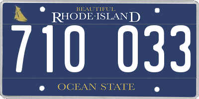 RI license plate 710033