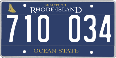 RI license plate 710034