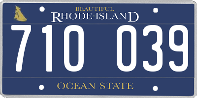 RI license plate 710039