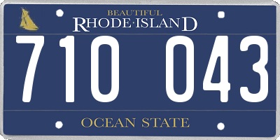 RI license plate 710043
