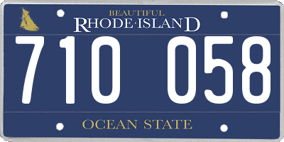 RI license plate 710058