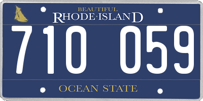 RI license plate 710059