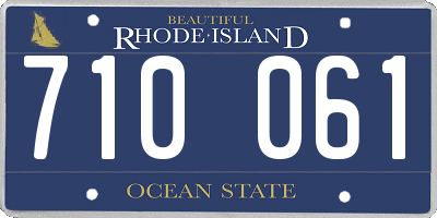 RI license plate 710061