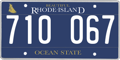 RI license plate 710067