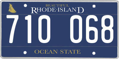 RI license plate 710068