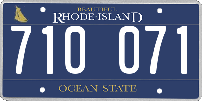 RI license plate 710071