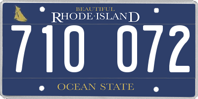 RI license plate 710072