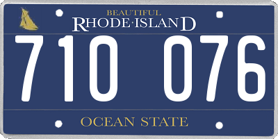 RI license plate 710076