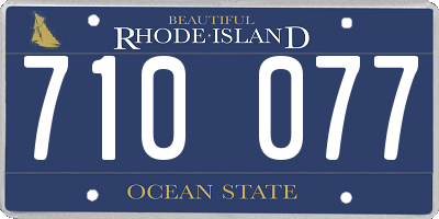 RI license plate 710077
