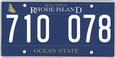 RI license plate 710078