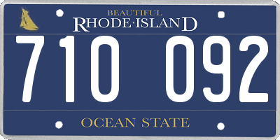 RI license plate 710092