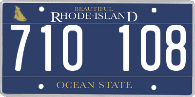 RI license plate 710108