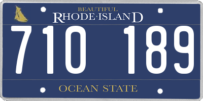 RI license plate 710189