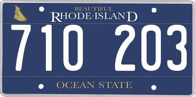 RI license plate 710203