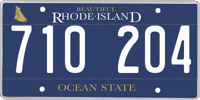 RI license plate 710204