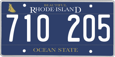 RI license plate 710205