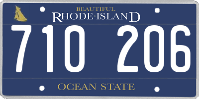 RI license plate 710206