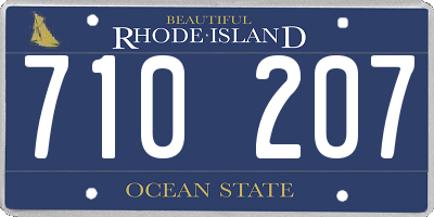 RI license plate 710207