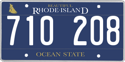 RI license plate 710208