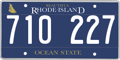 RI license plate 710227