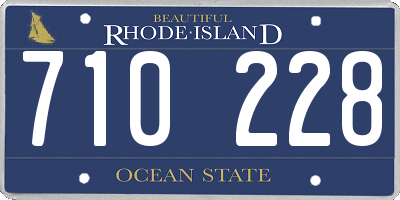 RI license plate 710228
