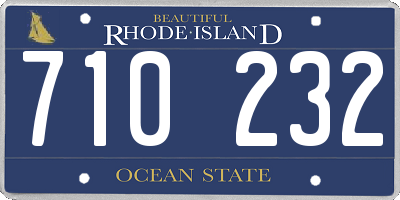 RI license plate 710232