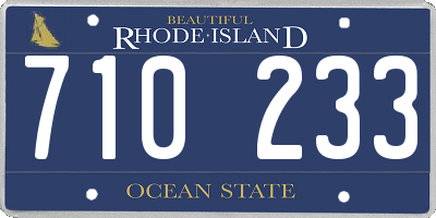 RI license plate 710233