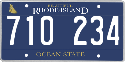 RI license plate 710234