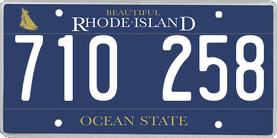 RI license plate 710258