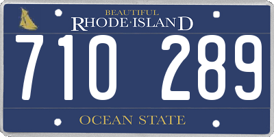 RI license plate 710289