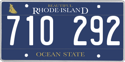 RI license plate 710292