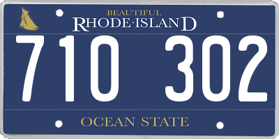 RI license plate 710302
