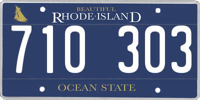 RI license plate 710303