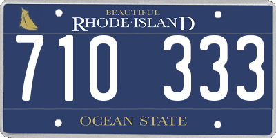 RI license plate 710333
