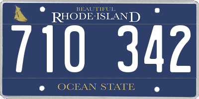 RI license plate 710342