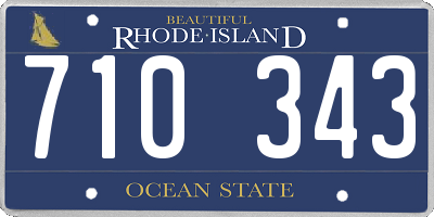RI license plate 710343