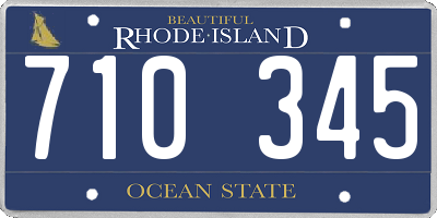 RI license plate 710345