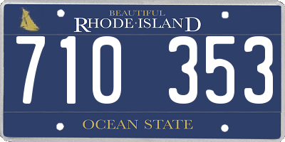 RI license plate 710353