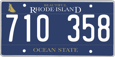 RI license plate 710358