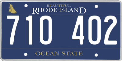 RI license plate 710402