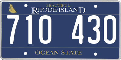 RI license plate 710430