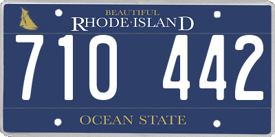 RI license plate 710442