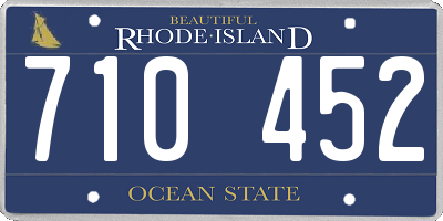 RI license plate 710452