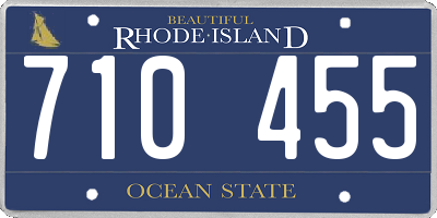 RI license plate 710455
