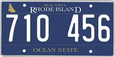 RI license plate 710456