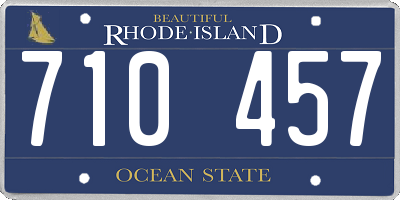 RI license plate 710457