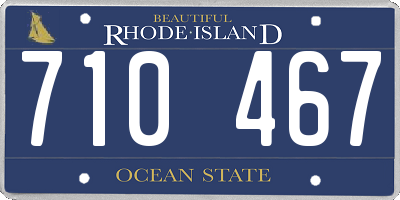 RI license plate 710467